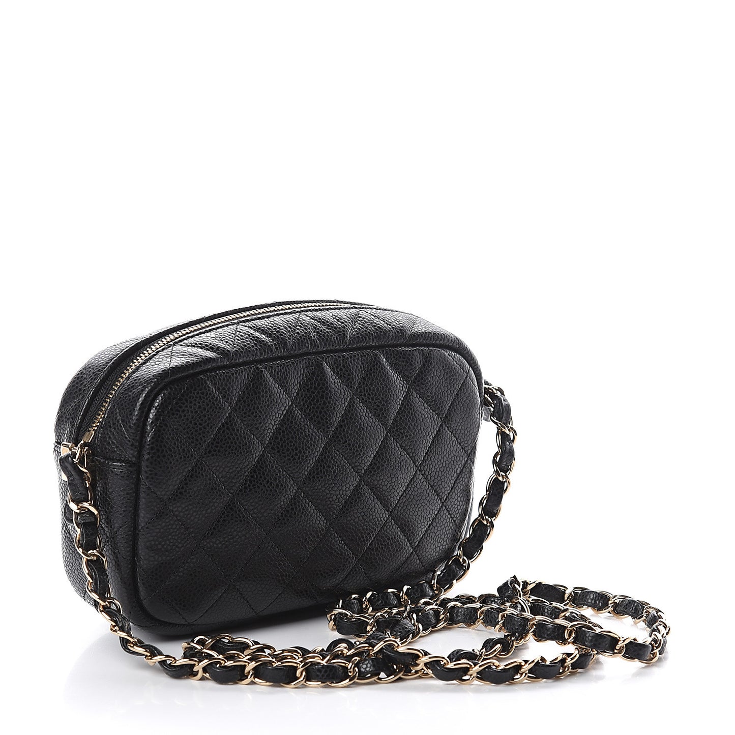 Caviar Quilted Camera Case Black