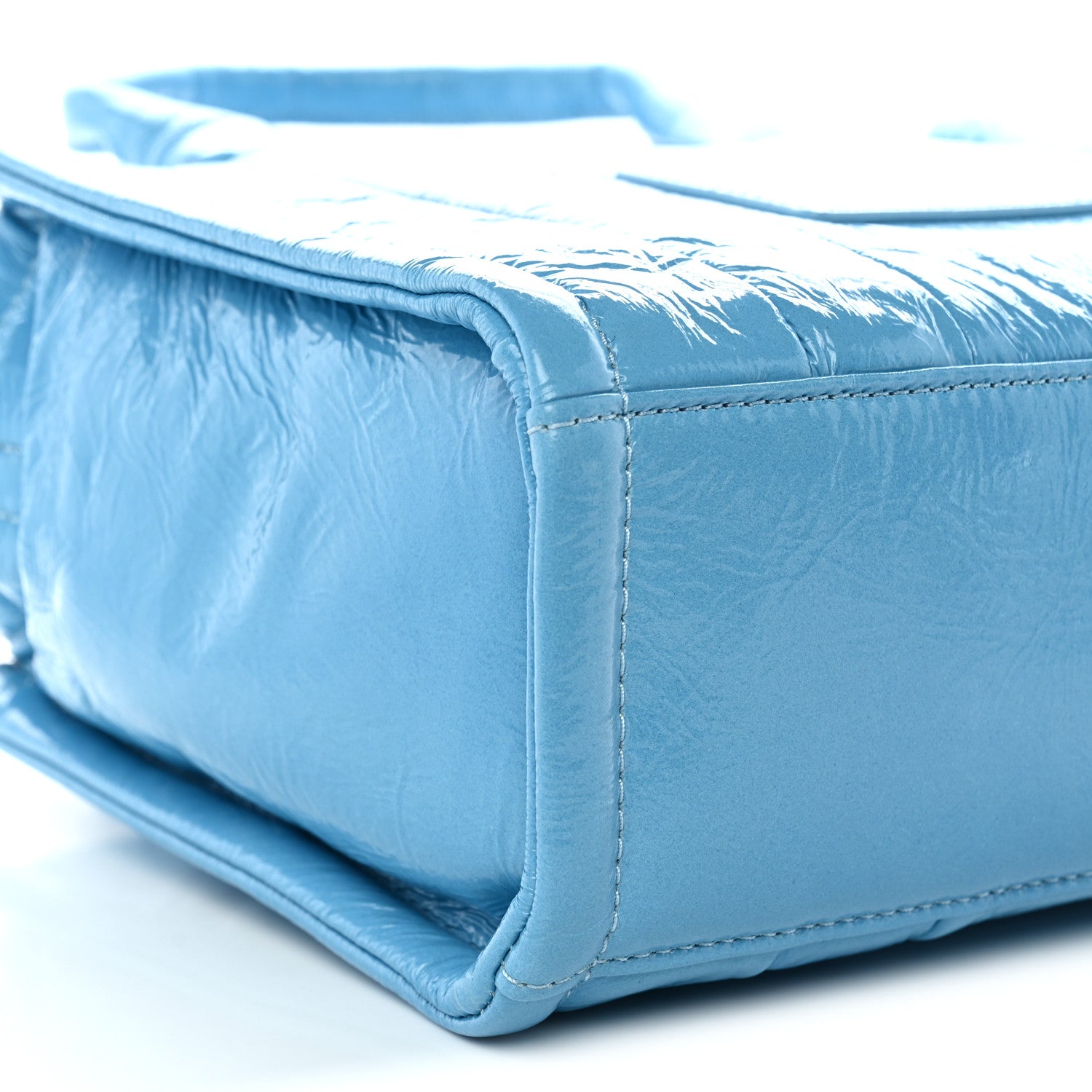 Marc Jacobs Shiny Crinkled Calfskin The Tote Bag Air Blue 8 of 9