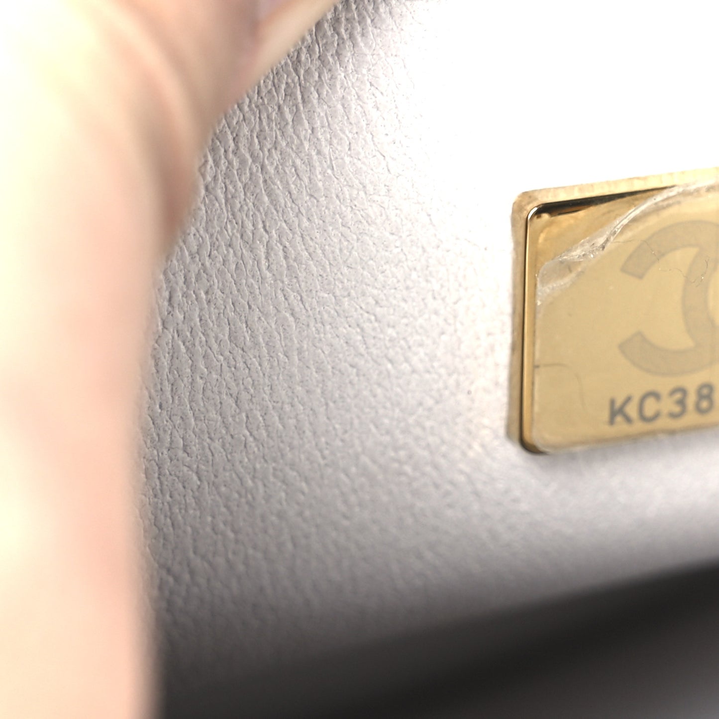 Shiny Lambskin Quilted Mini Sweetheart Flap Light Grey