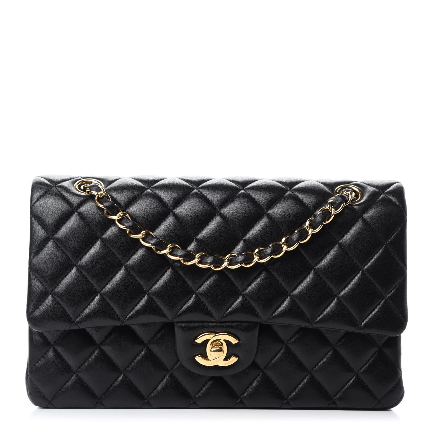 Chanel Lambskin Quilted Medium Double Flap Black 1 of 13