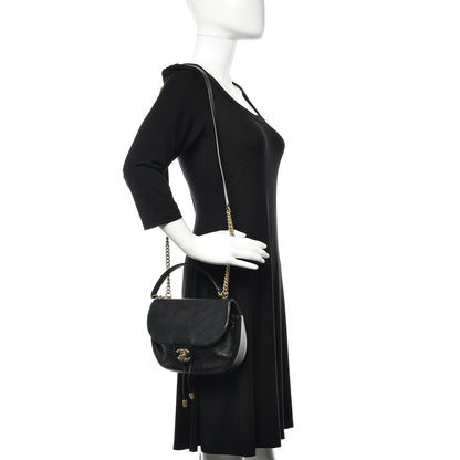 Chanel Calfskin Chevron Stitched Flap Black 2 of 11