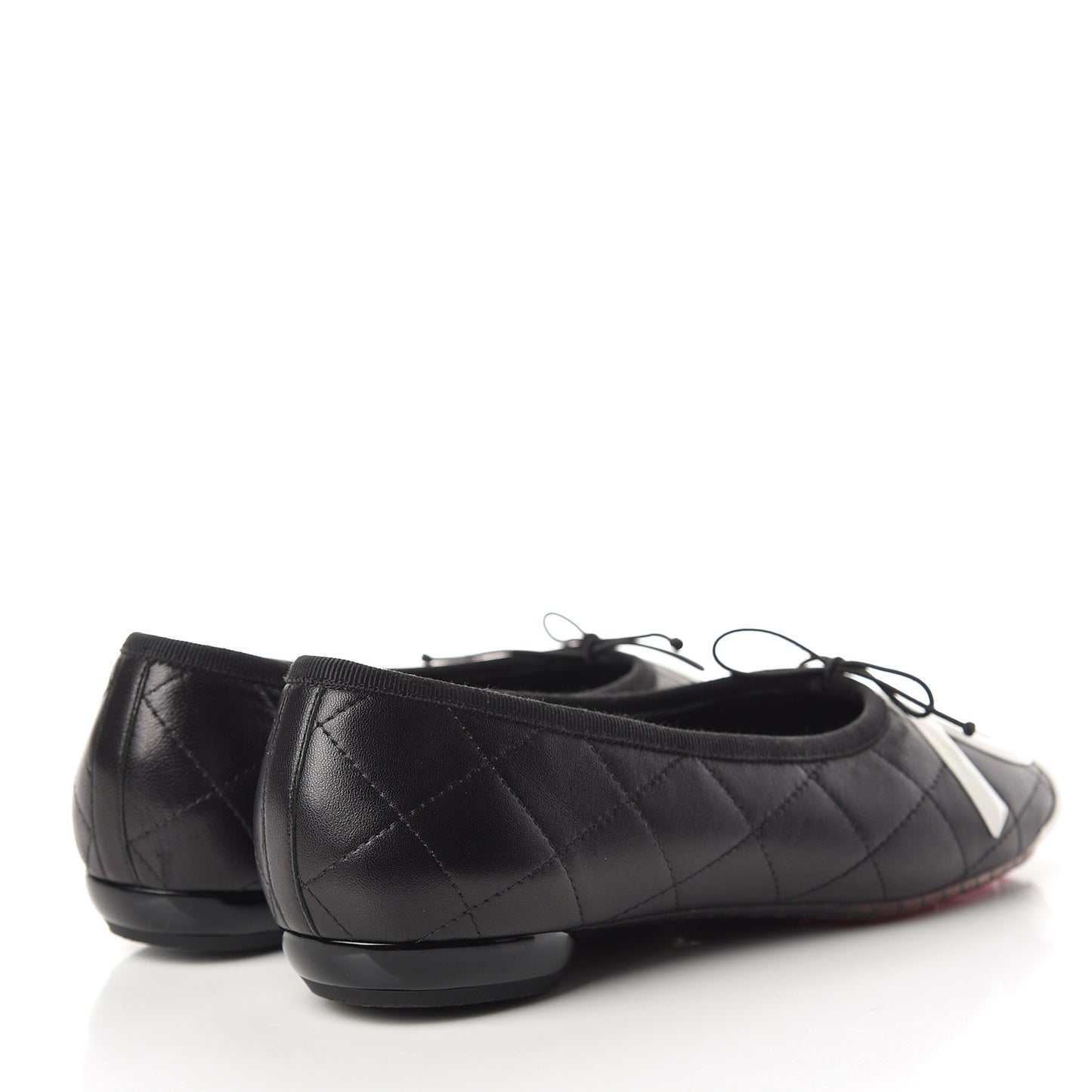Lambskin Cambon Quilted Ballerina Flats 38 Black
