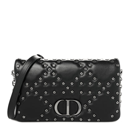 Christian Dior Calfskin Star Motif Macrocannage Mini Caro Bag Black 1 of 9