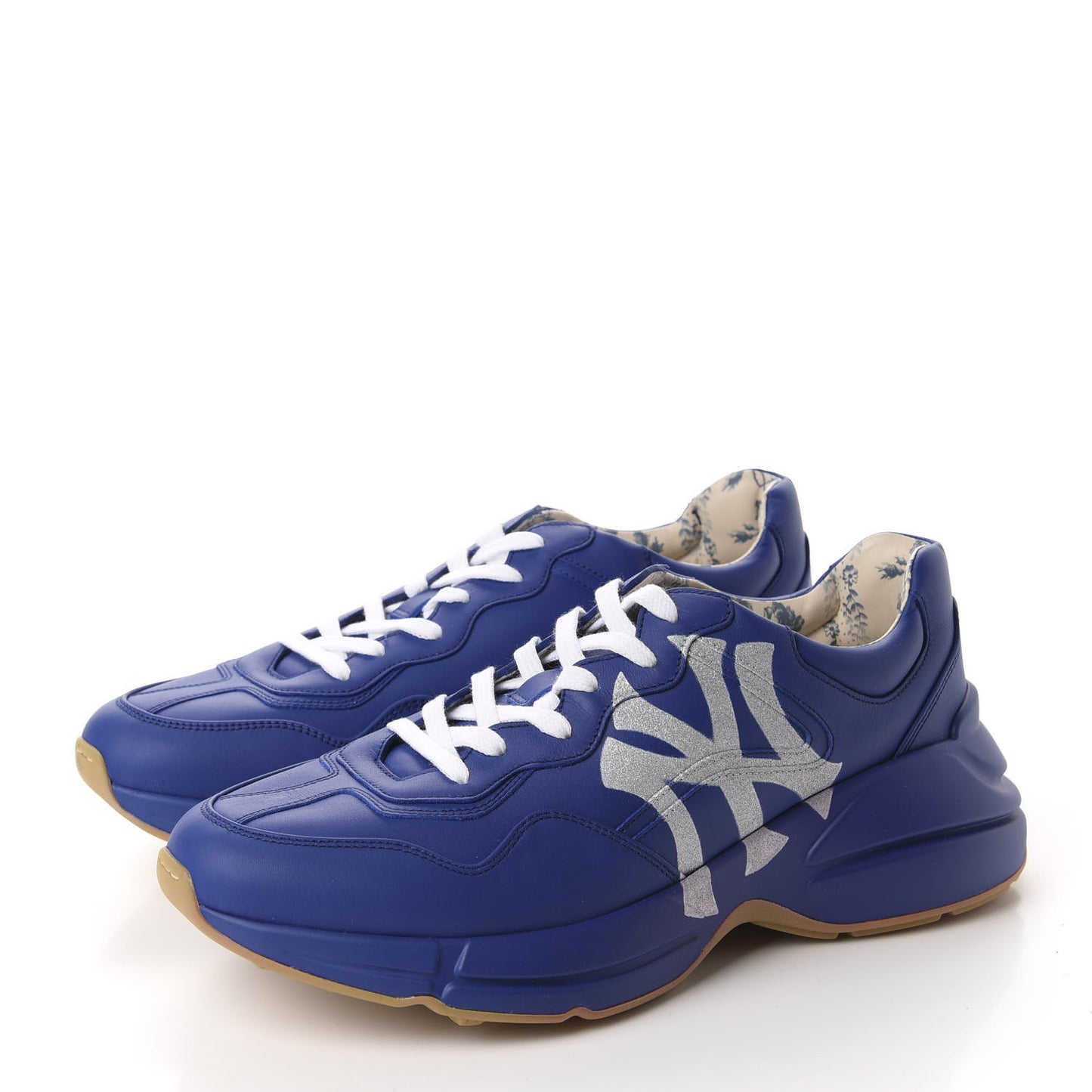 X MLB Calfskin NY Yankees Mens Rhyton Sneakers 9.5 Electric Blue