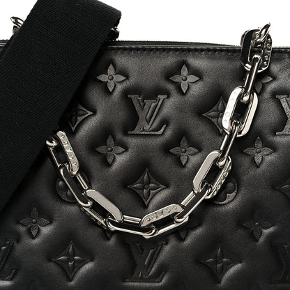 Louis Vuitton Lambskin Embossed Monogram Coussin PM Black 10 of 12