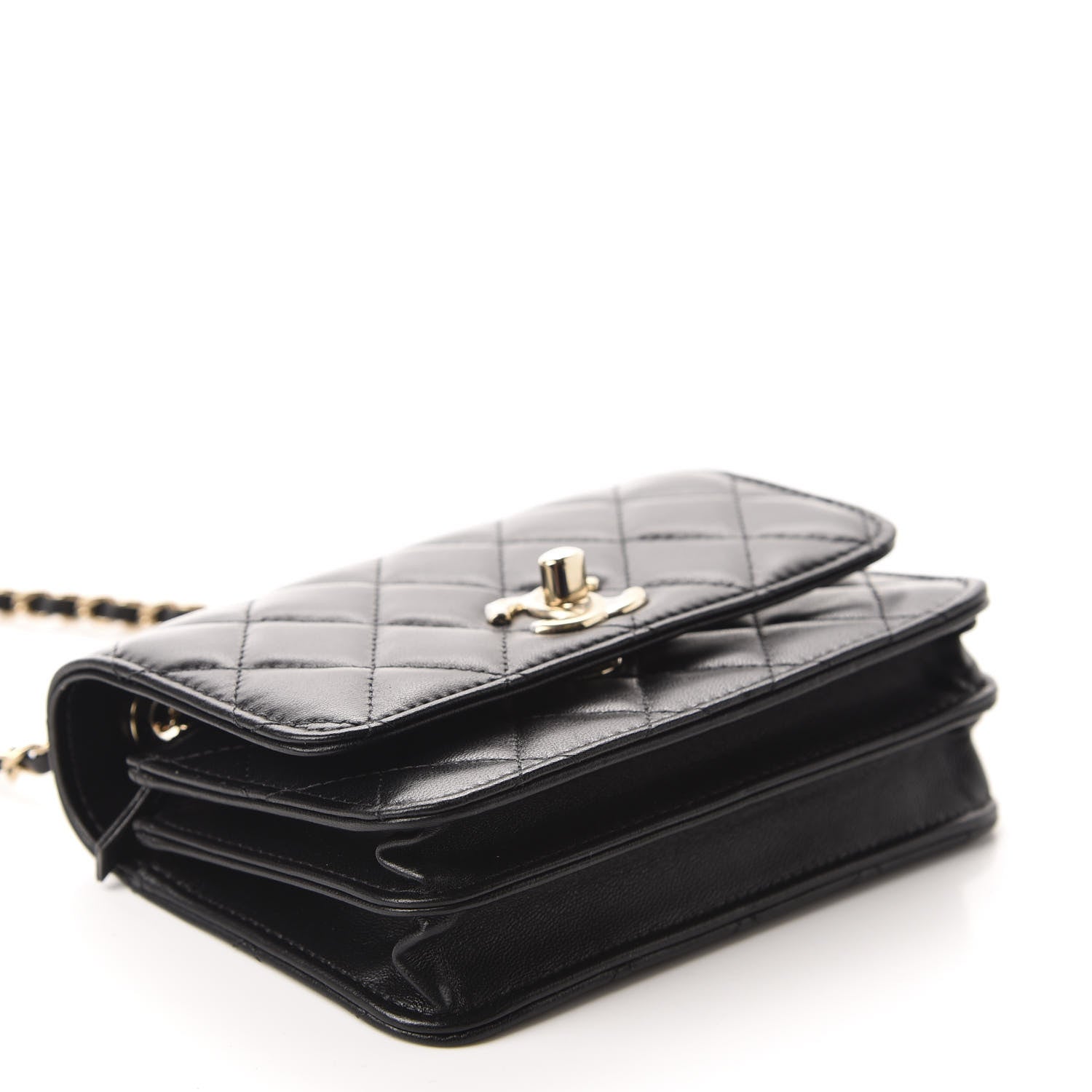 Chanel Lambskin Quilted Mini Trendy CC Wallet On Chain WOC Black 4 of 11