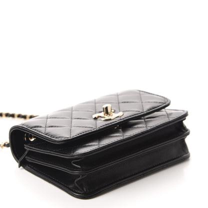 Chanel Lambskin Quilted Mini Trendy CC Wallet On Chain WOC Black 4 of 11