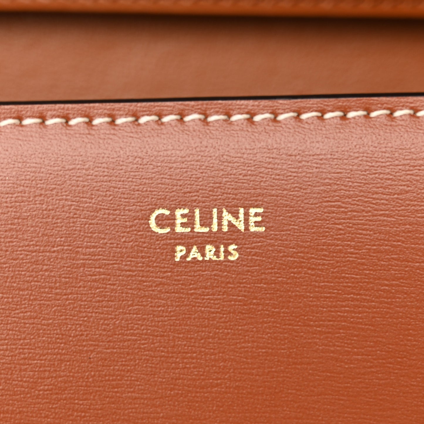 Shiny Calfskin Cuir Triomphe Wallet on Chain Tan
