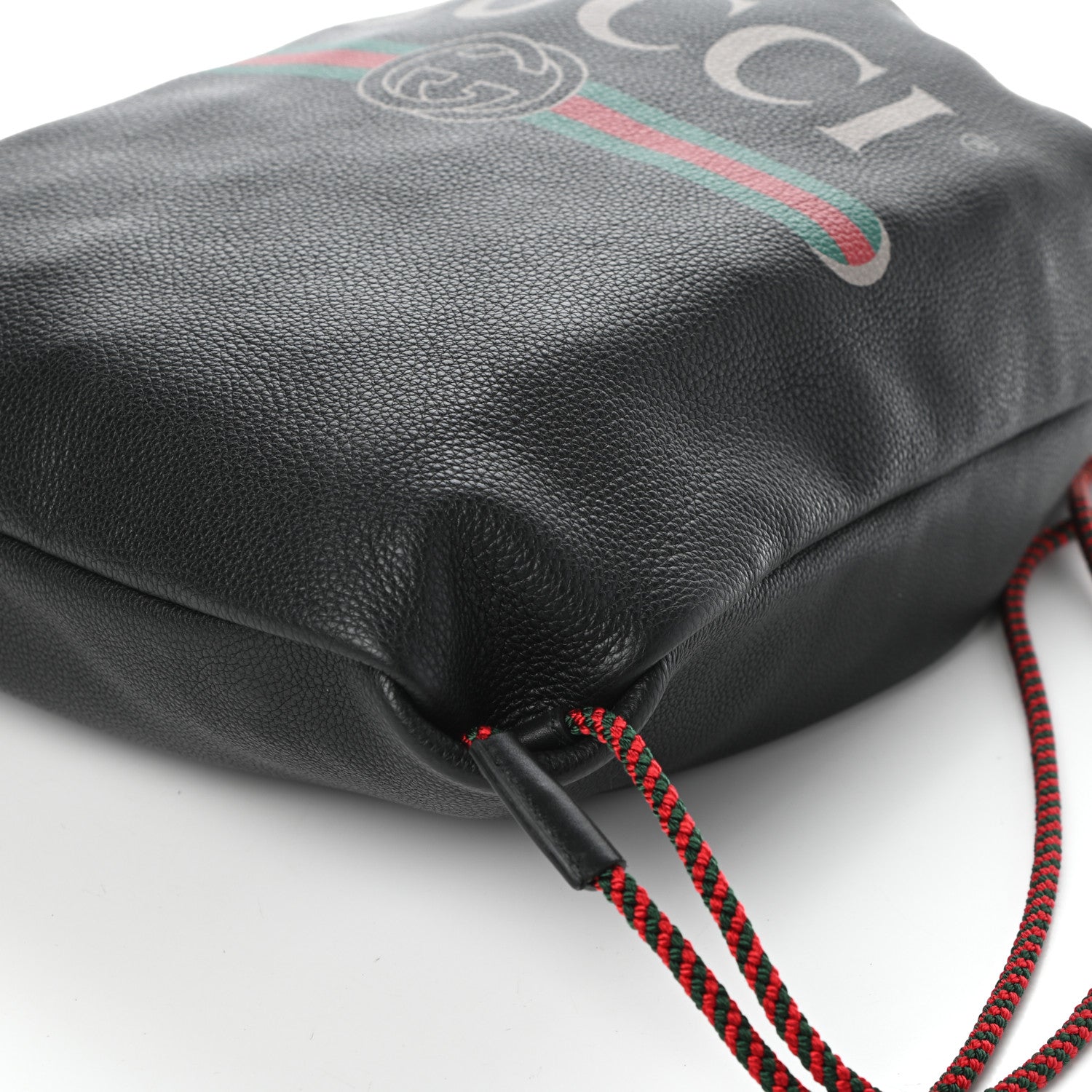 Gucci Calfskin Logo Drawstring Backpack Black 9 of 9