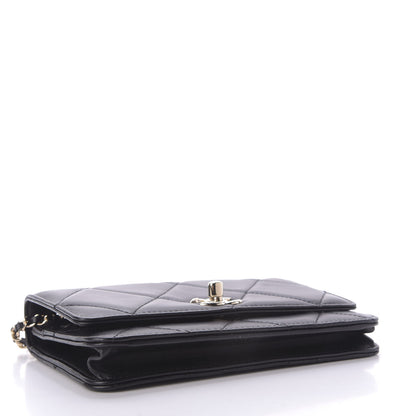Chanel Lambskin Quilted Trendy CC Wallet On Chain WOC Black 4 of 11