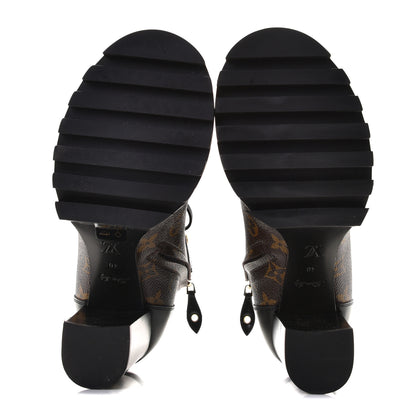 Louis Vuitton Patent Calfskin Monogram Star Trail Ankle Boots 40 Black 6 of 8