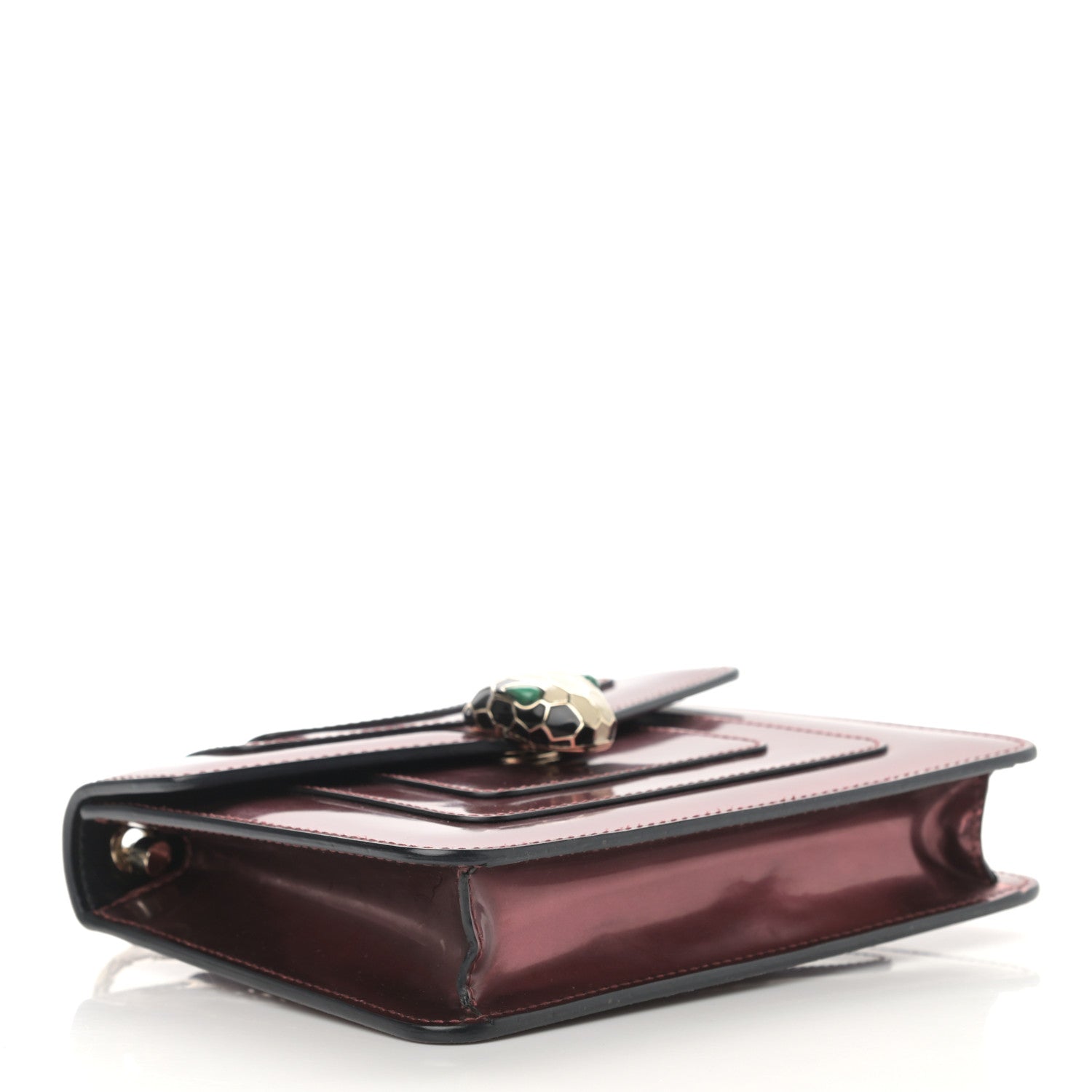 Bulgari Metallic Calfskin Small Serpenti Forever Snake Strap Crossbody Bag Dark Red 3 of 12