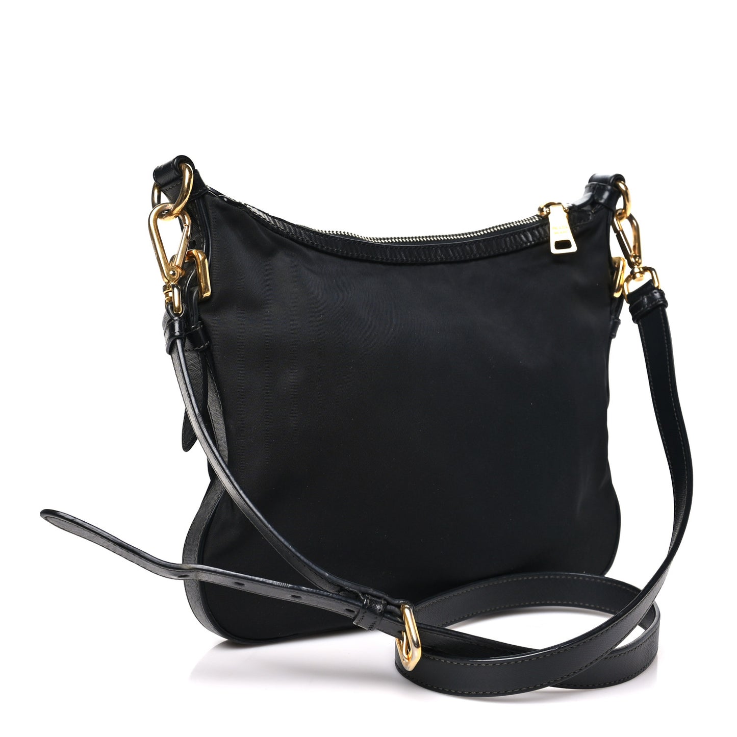 Tessuto Nylon Saffiano Vela Crossbody Bag Black
