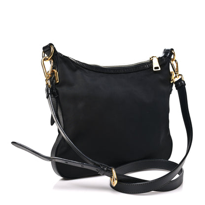 Prada Tessuto Nylon Saffiano Vela Crossbody Bag Black 3 of 9