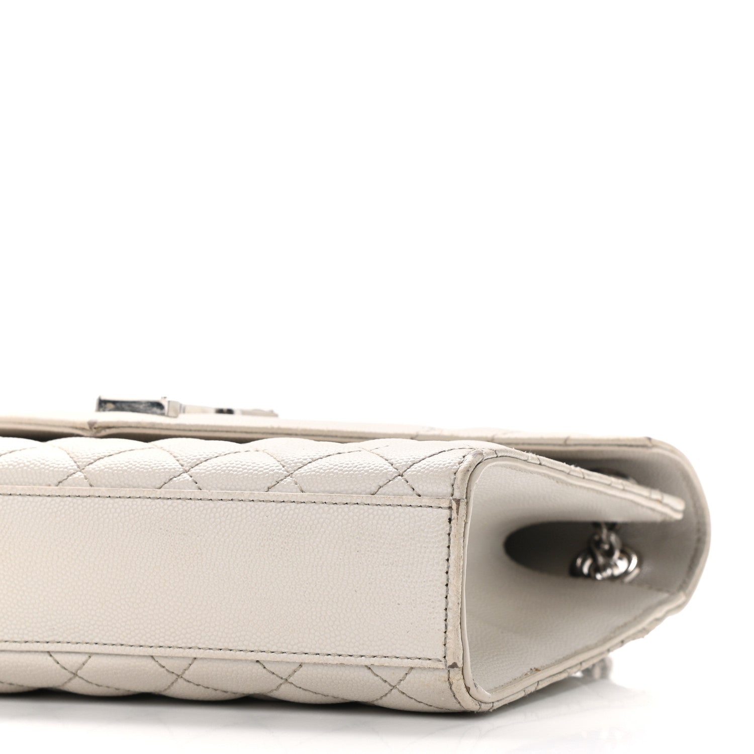 Saint Laurent Grain De Poudre Textured Mixed Matelasse Medium Triquilt Monogram Satchel Granite 9 of 21