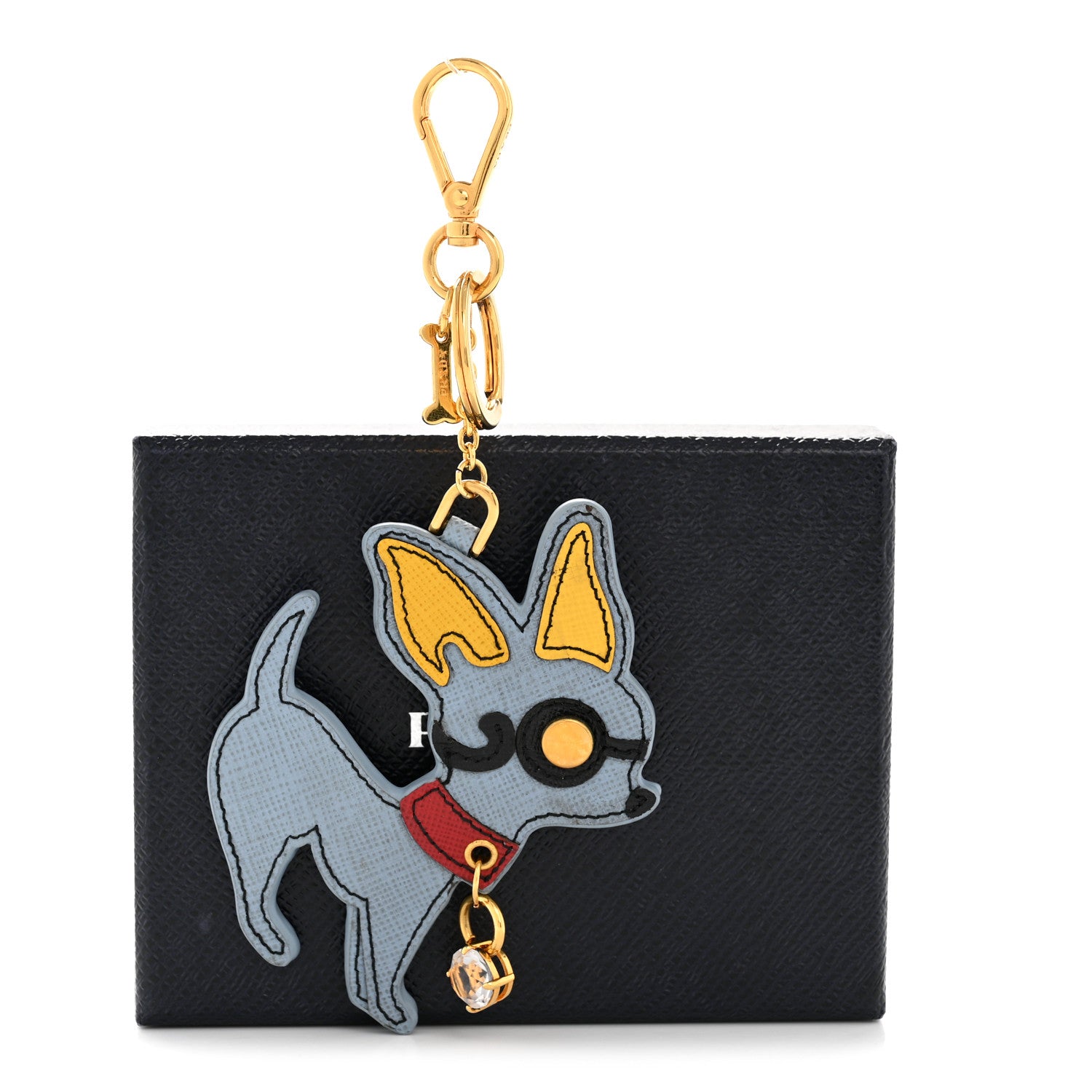 Prada Metal Saffiano Dog Bag Charm Multicolor 6 of 6