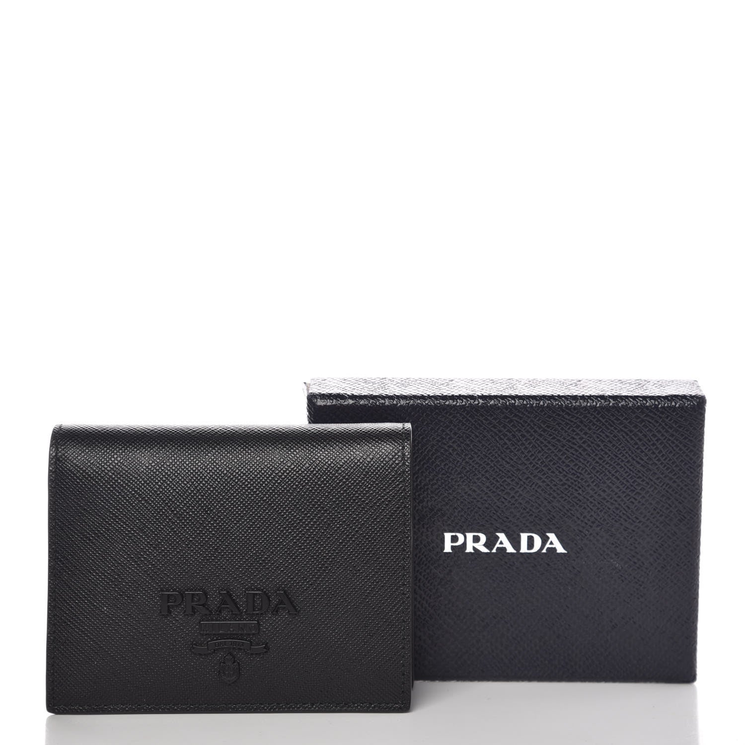 Prada Saffiano Shine Bi-Fold Wallet Black 8 of 8