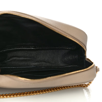 Saint Laurent Grain De Poudre Matelasse Monogram Mini Lou Camera Bag Dark Beige 5 of 10