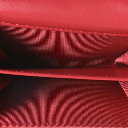Chanel Lambskin Quilted Flap Card Holder Wallet Red 6 of 8
