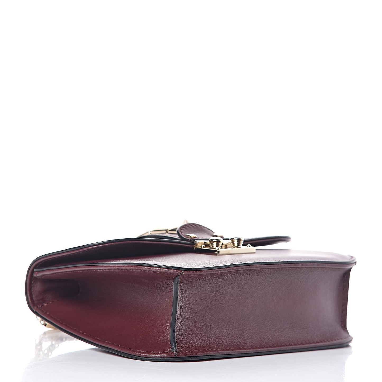 Vitello Small Glam Lock Rockstud Flap Rubin