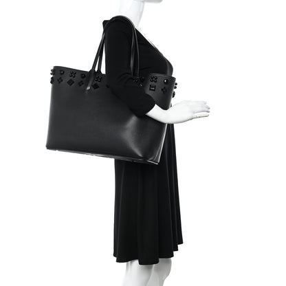 Christian Louboutin Calfskin Empire Spike Studded East West Cabata Tote Black 2 of 12