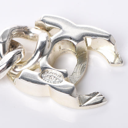 Chanel Chain Link CC Choker Necklace Silver 4 of 5