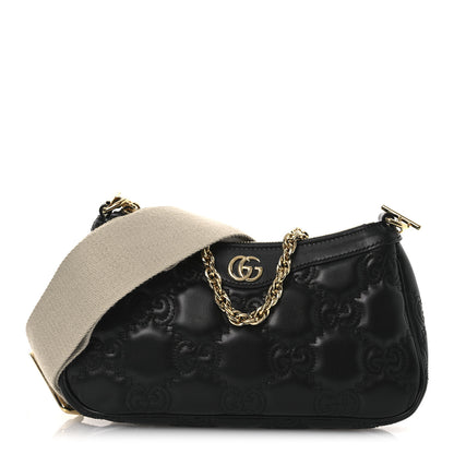 Gucci Calfskin GG Matelasse Chain Handbag Black Natural 1 of 10