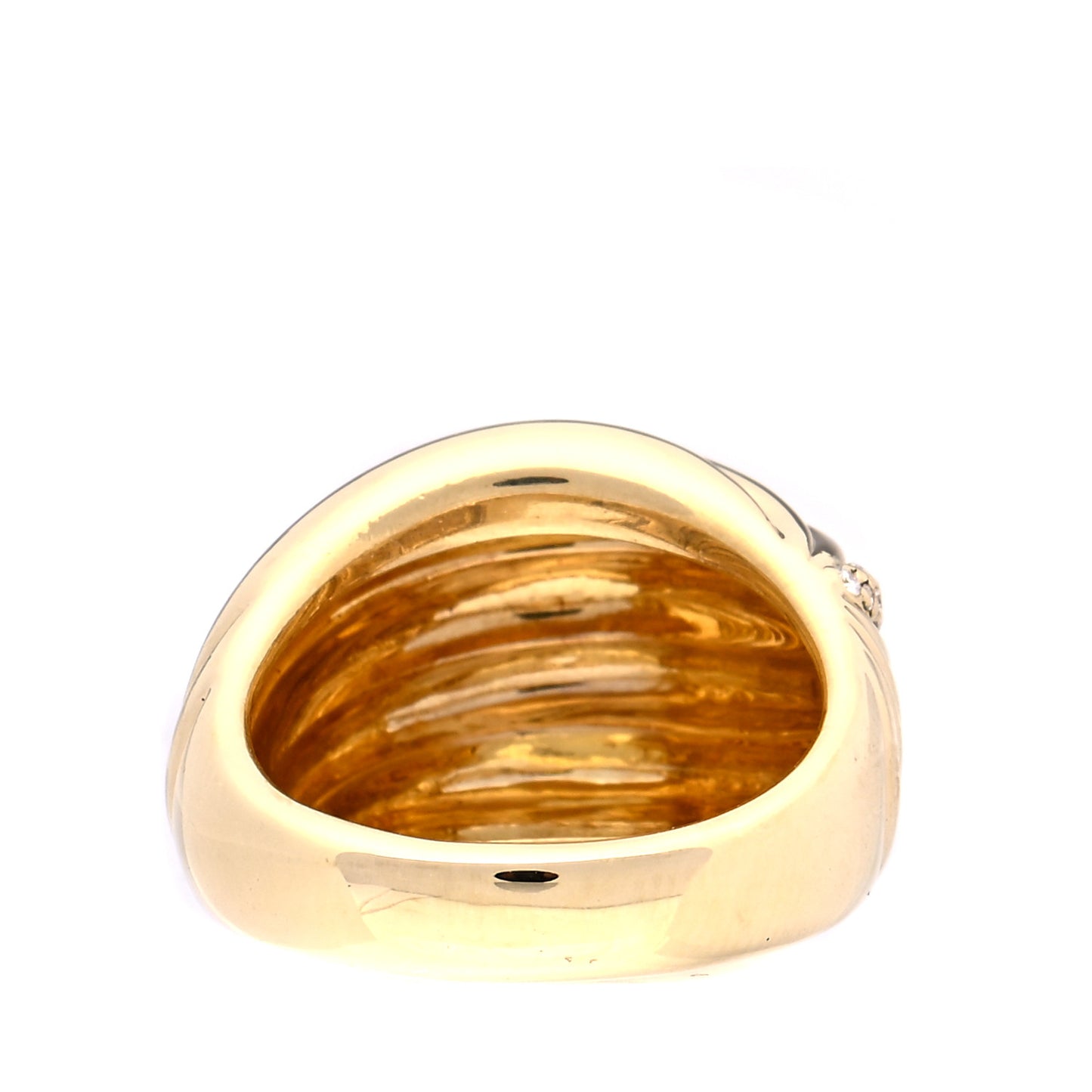 18K Yellow Gold Diamond Sculpted Cable Ring 56 7.5