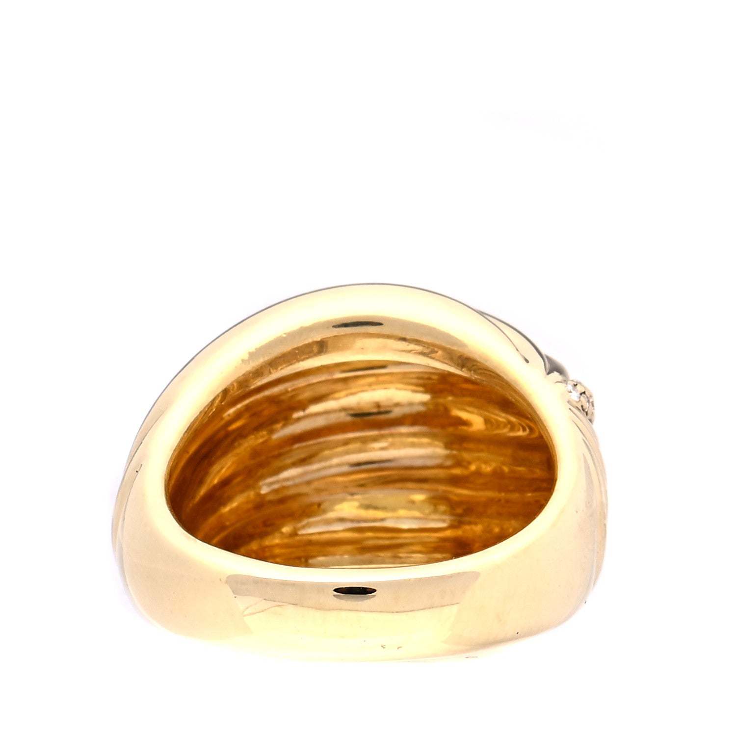 David Yurman 18K Yellow Gold Diamond Sculpted Cable Ring 56 7.5 3 of 6