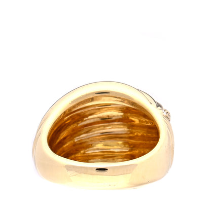 David Yurman 18K Yellow Gold Diamond Sculpted Cable Ring 56 7.5 3 of 6