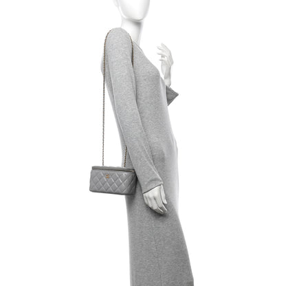Chanel Lambskin Quilted Small Pearl Crush Vanity Case With Chain Grey 2 of 11
