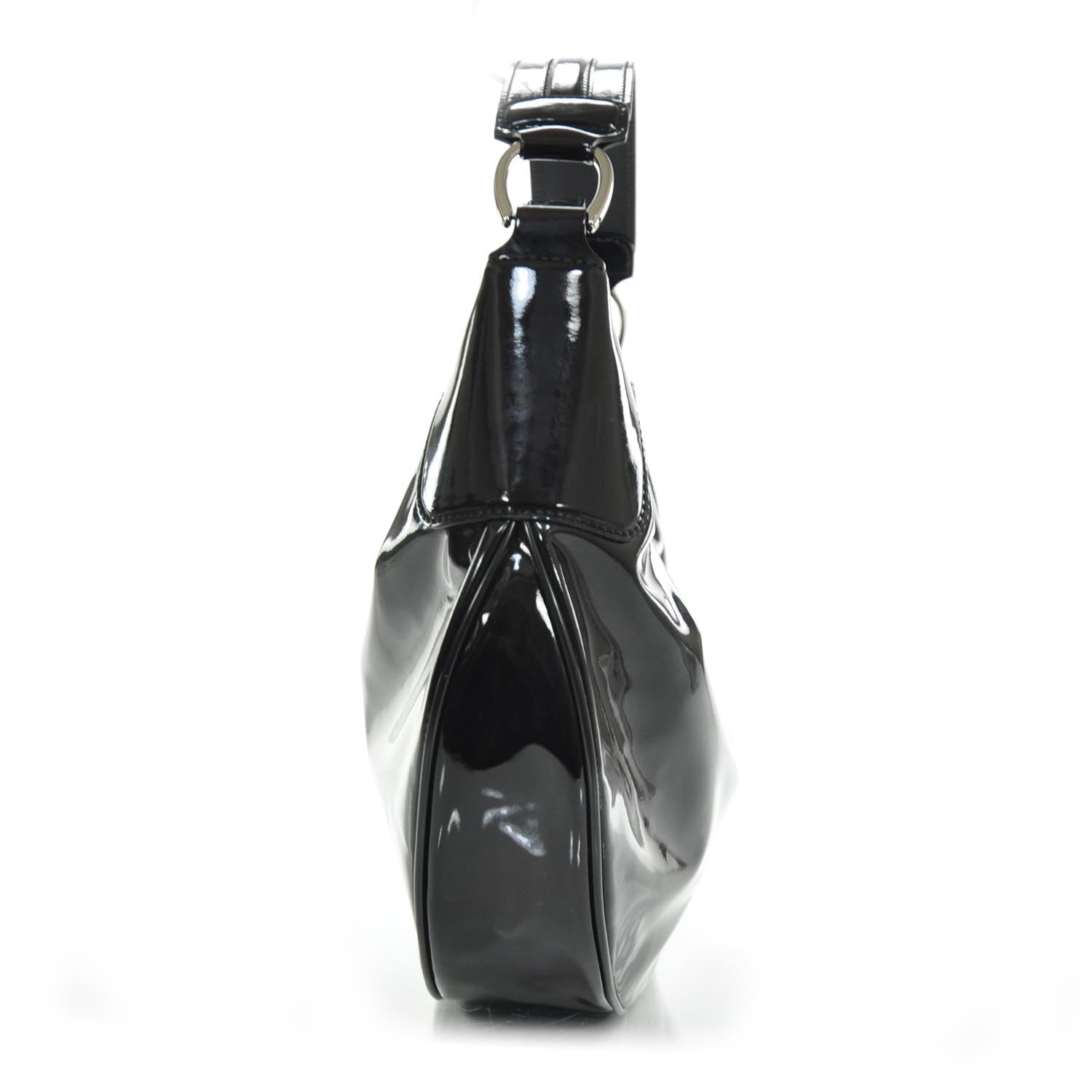 Gucci Patent Half Moon Hobo Black 4 of 9
