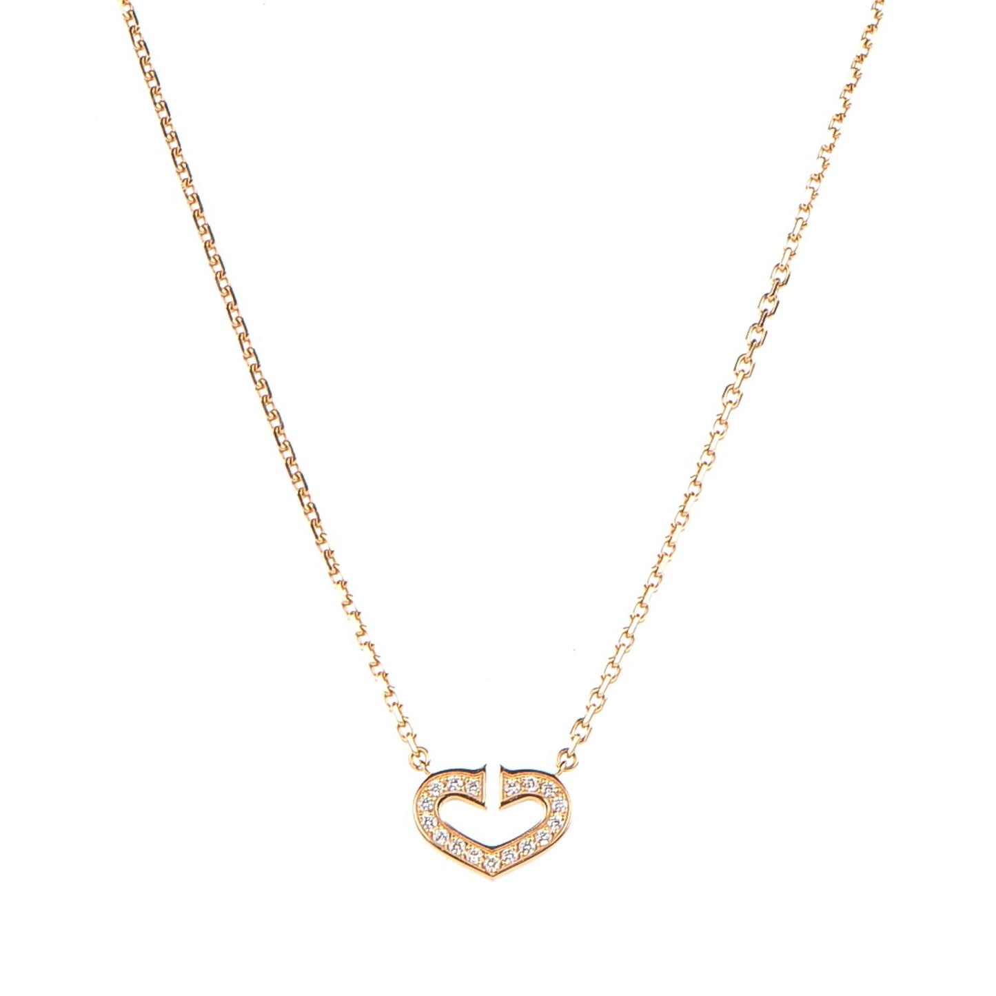 18K Yellow Gold Diamond Hearts And Symbols Pendant Necklace