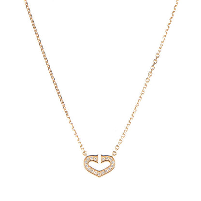 Cartier 18K Yellow Gold Diamond Hearts And Symbols Pendant Necklace 1 of 4