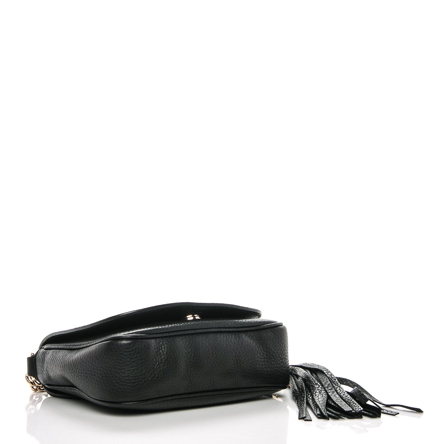Pebbled Calfskin Small Soho Flap Crossbody Black