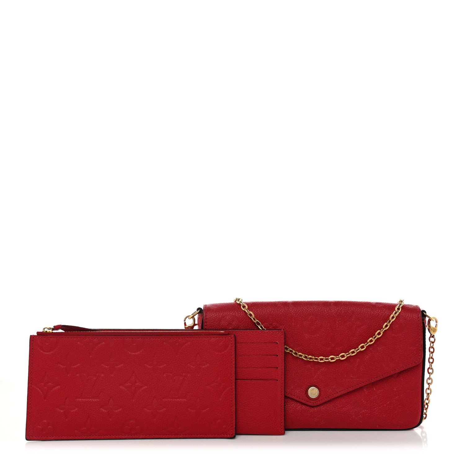 Louis Vuitton Empreinte Pochette Felicie Chain Wallet Scarlet 2 of 13