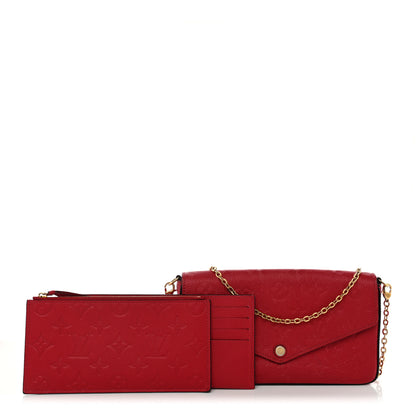 Louis Vuitton Empreinte Pochette Felicie Chain Wallet Scarlet 2 of 13