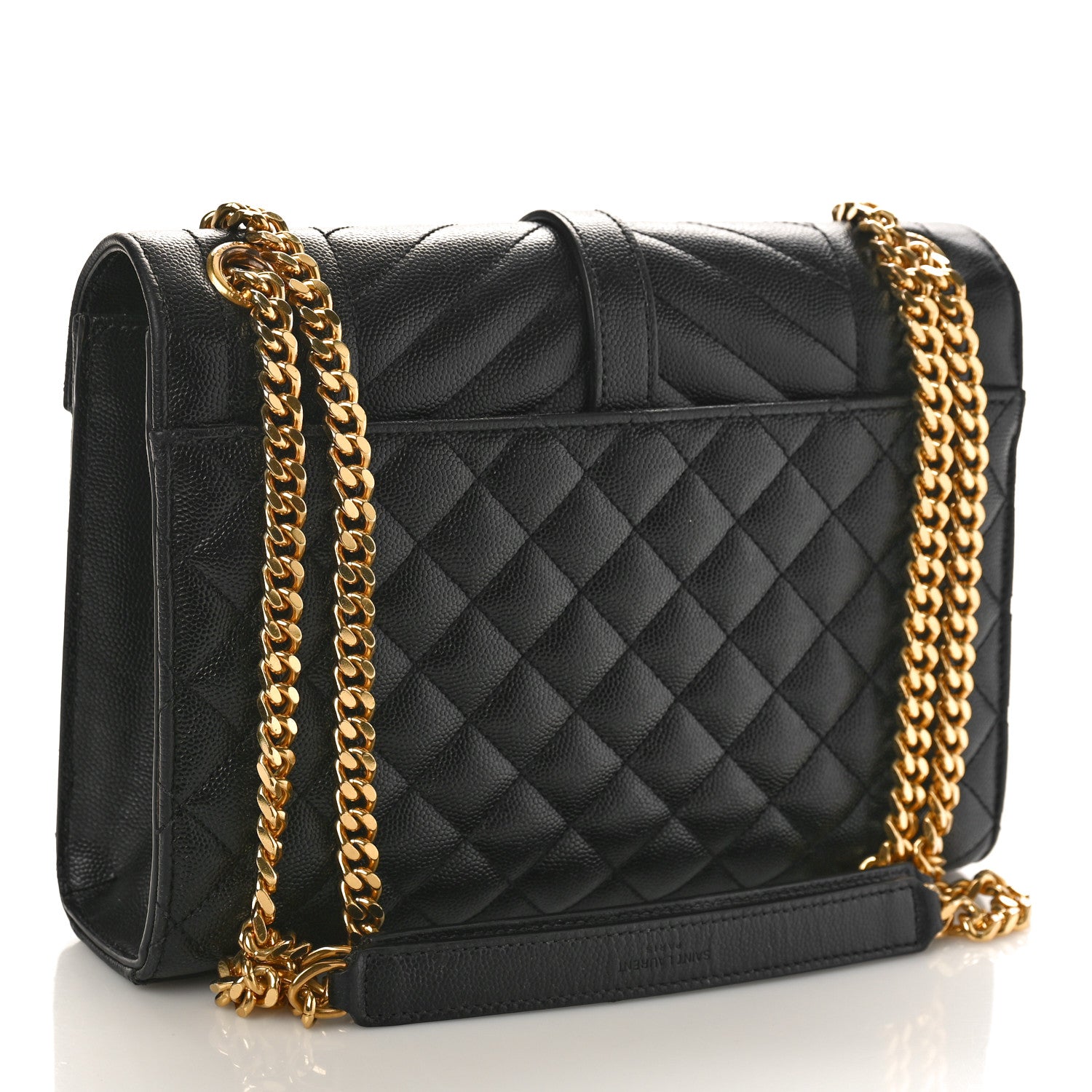 Saint Laurent Grain De Poudre Textured Mixed Matelasse Triquilt Medium Monogram Satchel Black 2 of 10