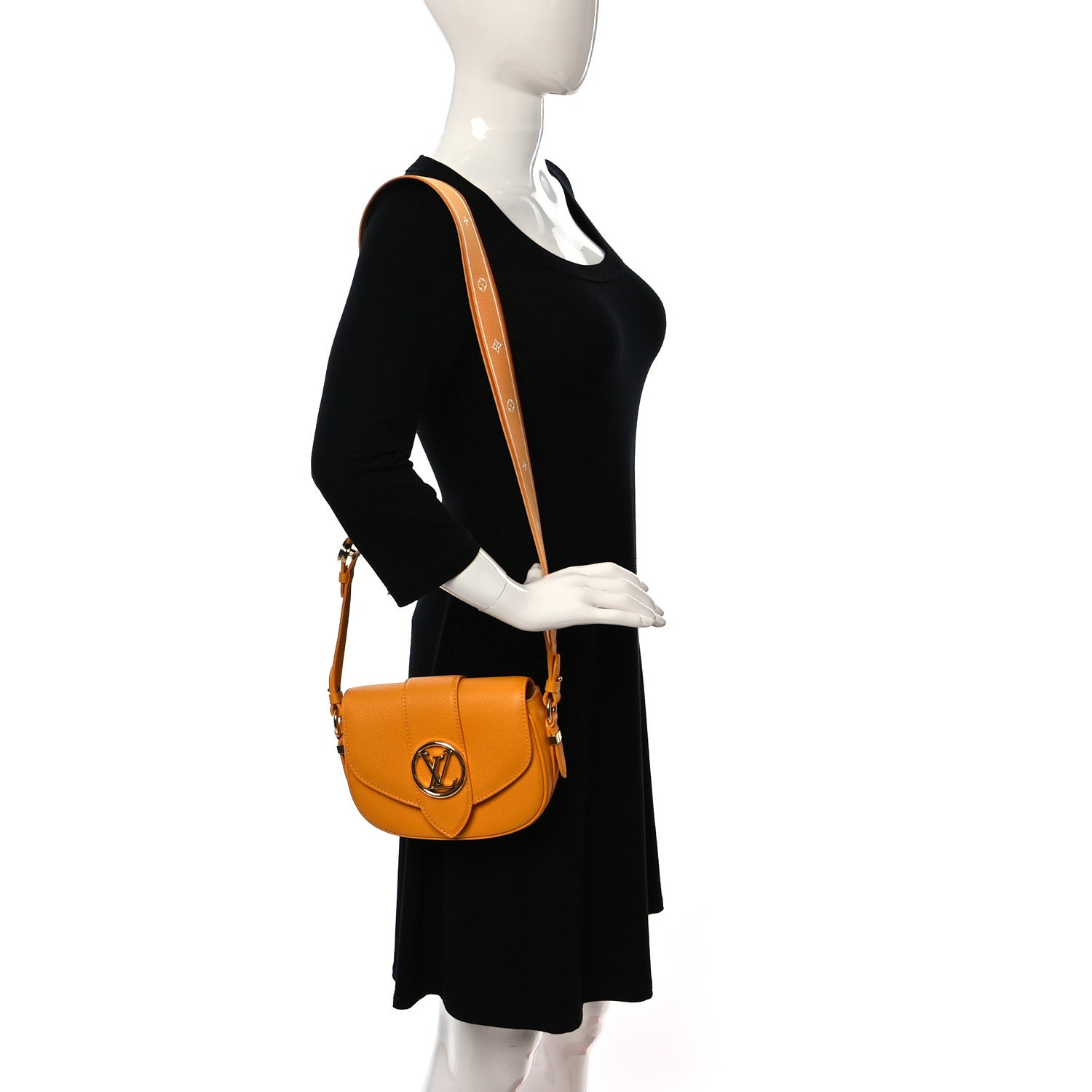 Louis Vuitton Grained Calfskin LV Pont 9 Soft PM Sunbeam 2 of 9