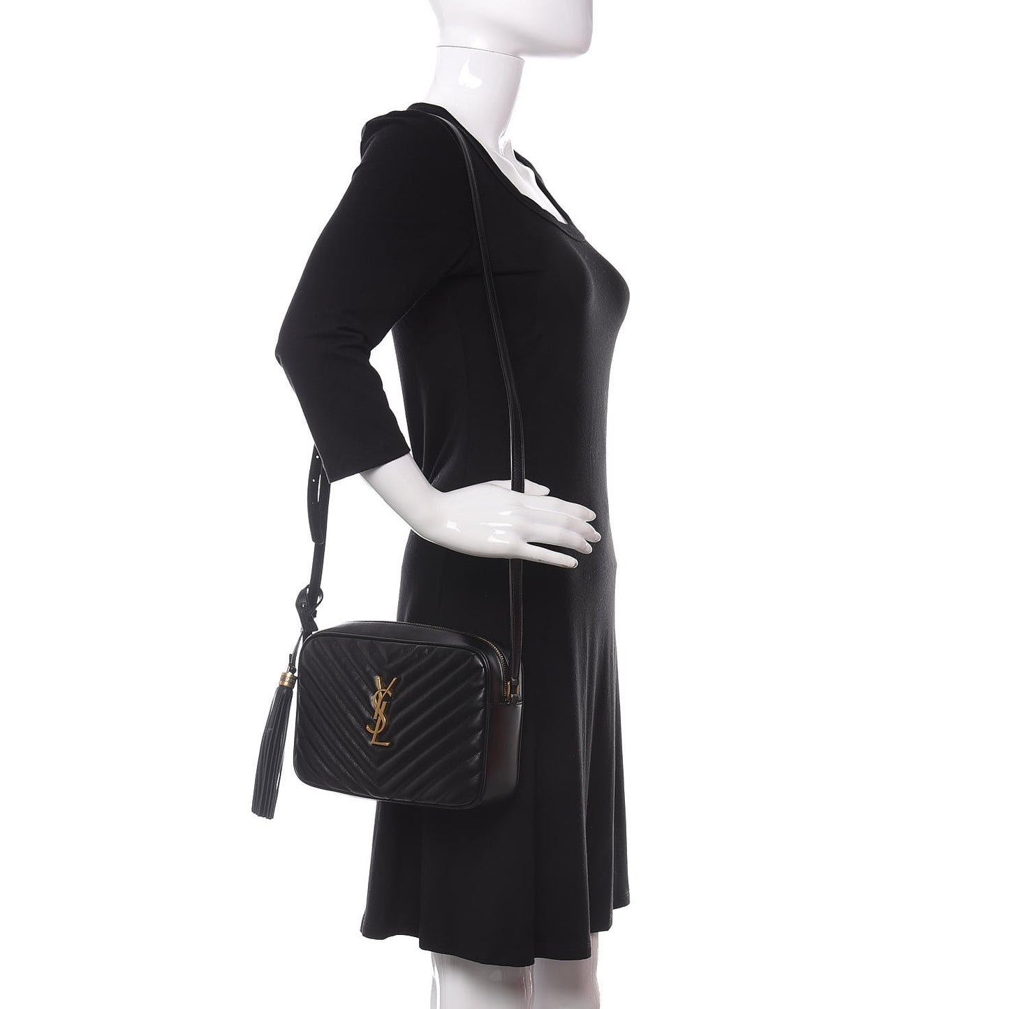 Calfskin Matelasse Monogram Lou Camera Bag Black