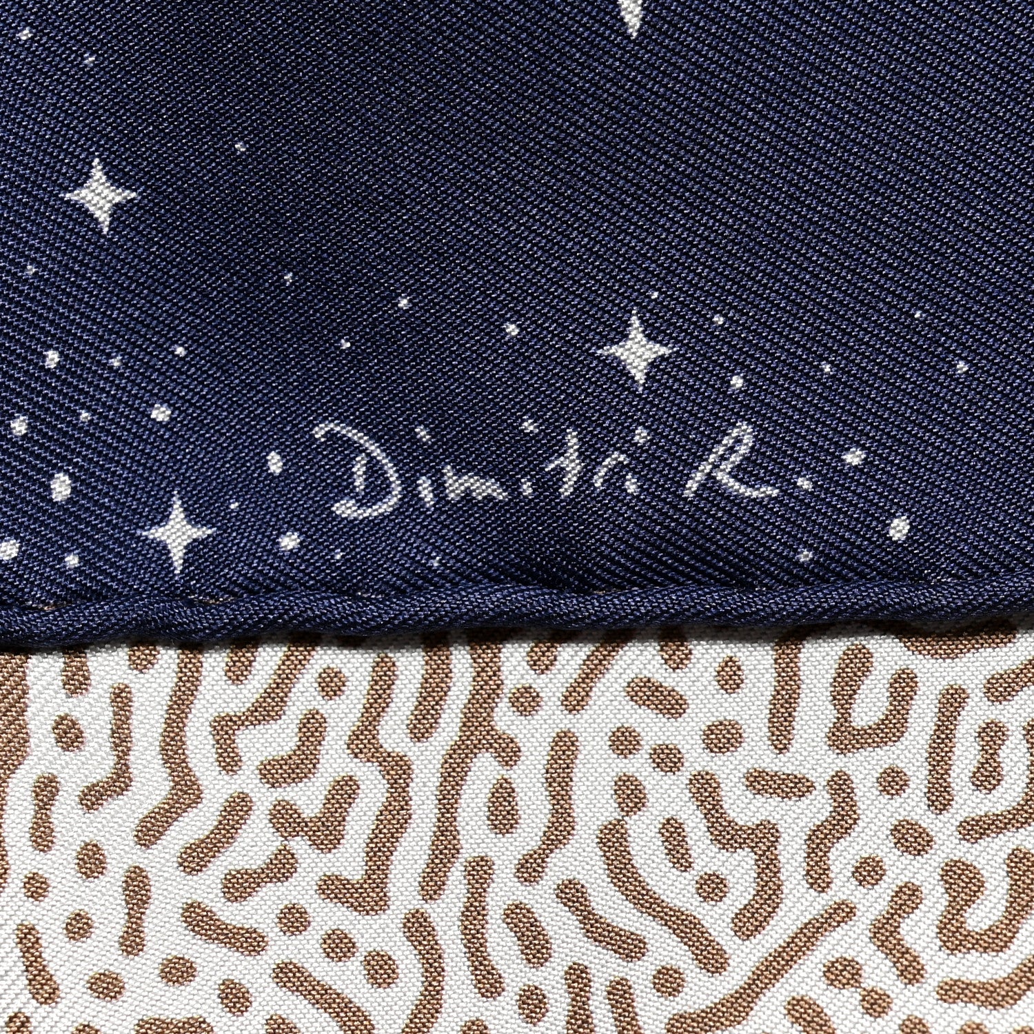 Hermes Silk Clair De Lune Double Face Scarf 90 Marine White Beige 7 of 7