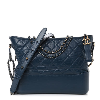 Chanel Aged Calfskin Quilted Medium Gabrielle Hobo Blue 1 of 5
