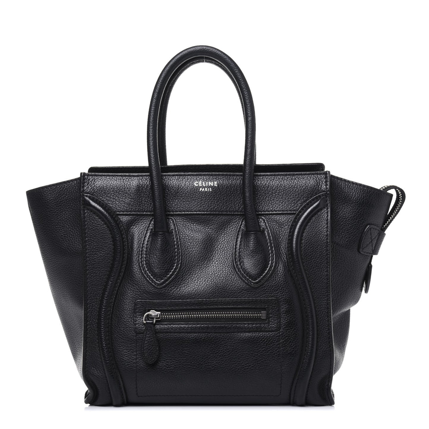 Drummed Calfskin Micro Luggage Black