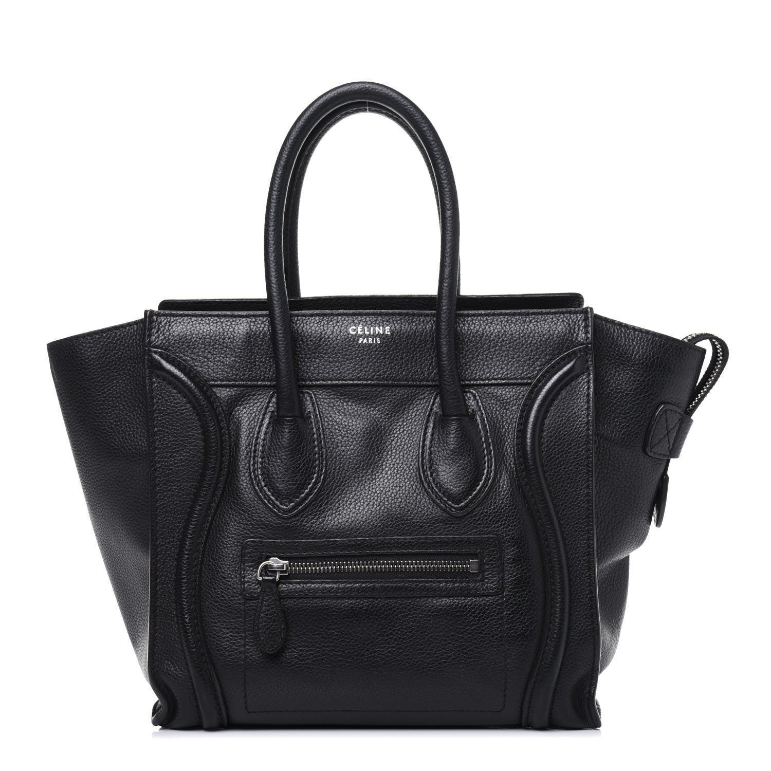 Celine Drummed Calfskin Micro Luggage Black 1 of 26