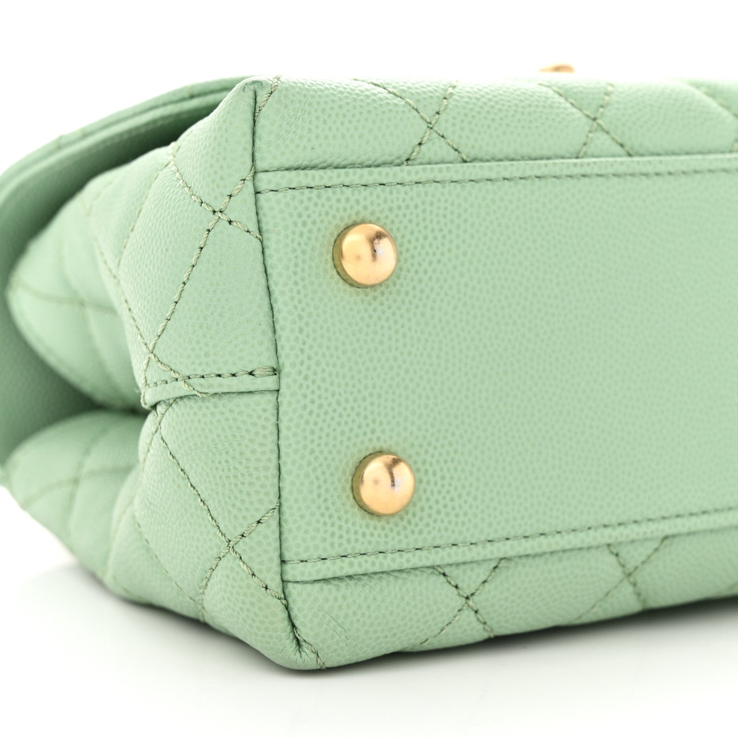 Chanel Caviar Quilted Mini Coco Chain Handle Flap Light Green 9 of 10