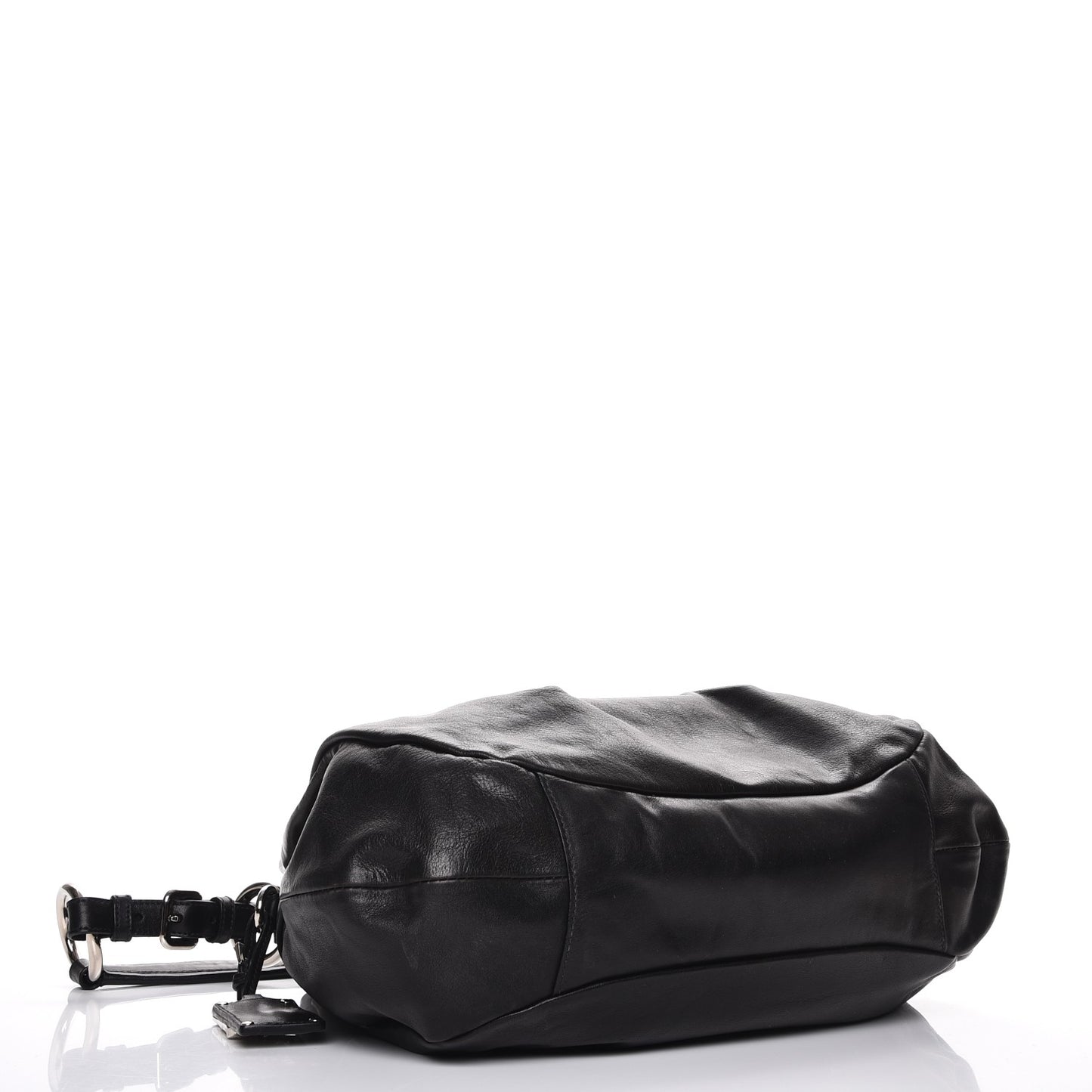 Soft Calf Pleated Hobo Nero Black