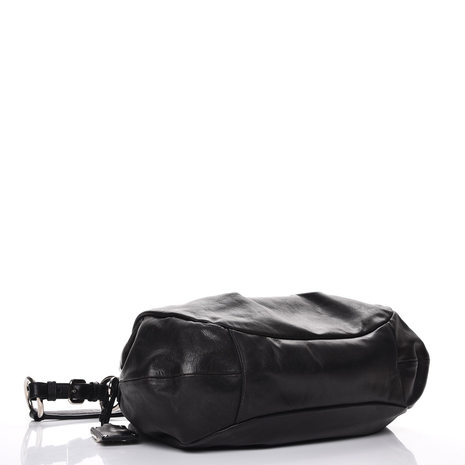 Prada Soft Calf Pleated Hobo Nero Black 4 of 8