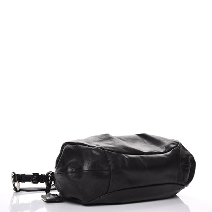 Prada Soft Calf Pleated Hobo Nero Black 4 of 8