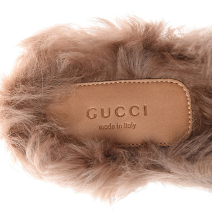 Gucci Velvet Fur Womens Princetown Slippers 39.5 Black 5 of 9
