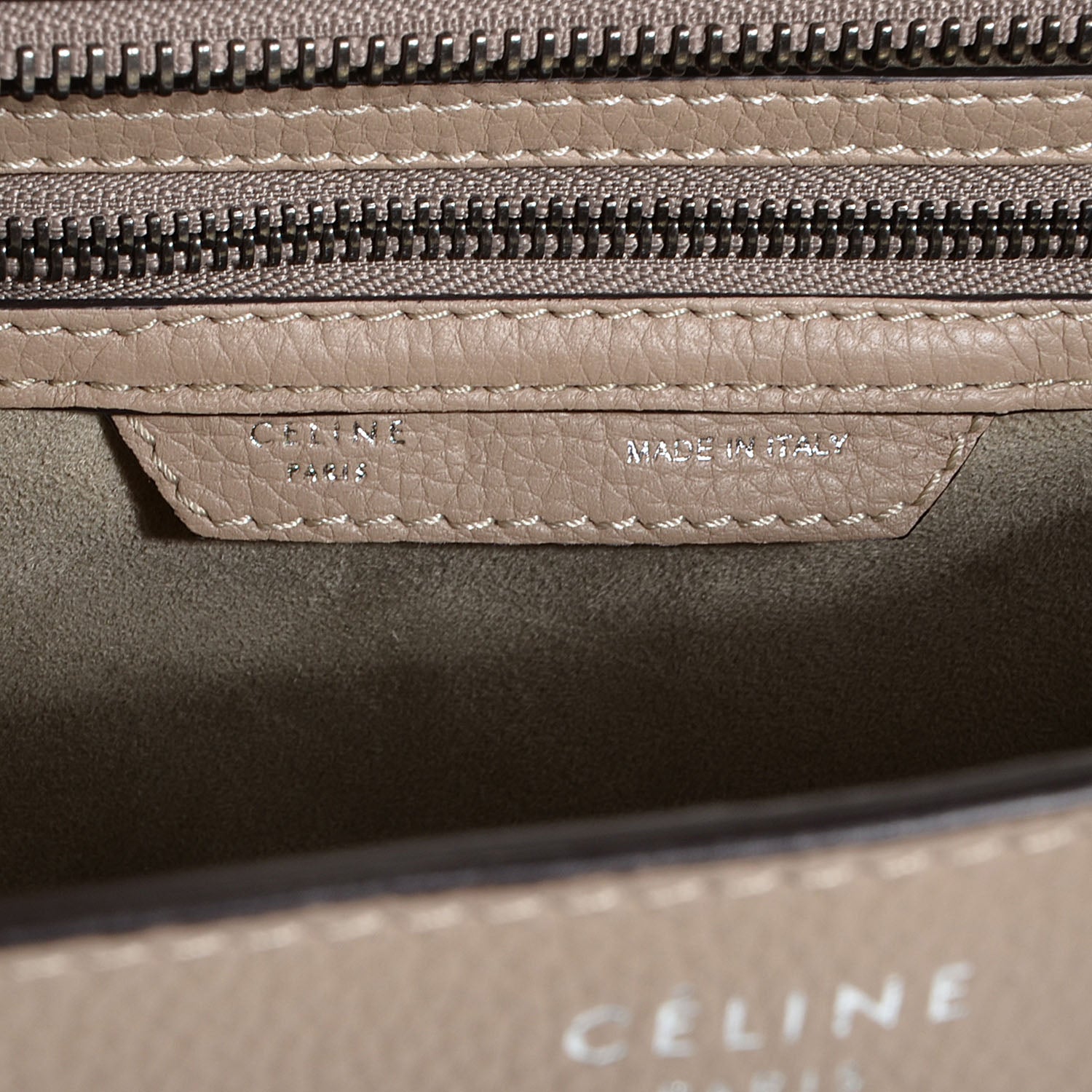 Celine Drummed Calfskin Micro Luggage Dune 7 of 9